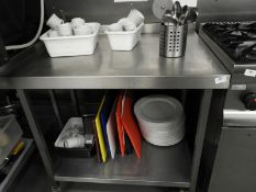 *Stainless Steel Mobile Preparation Unit with Undershelf and Upstand to Rear 90x70cm