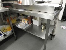*Stainless Steel Preparation Table with Undershelf 150x65cm