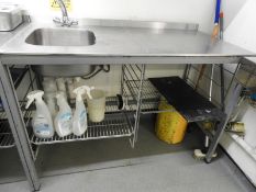 *Stainless Steel Commercial Sink Unit with Right Hand Drainer, Mesh Undershelves & Upstand to Rear