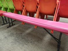 *Children's Party Bench with Folding Legs and Pink Vinyl Top