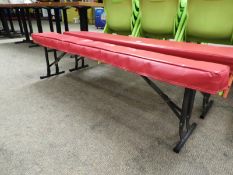 *Children's Party Bench with Folding Legs and Red Vinyl Top