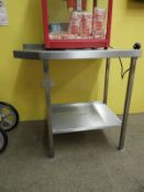 *Stainless Steel Shaped Preparation Table with Undershelf and Upstand to Rear