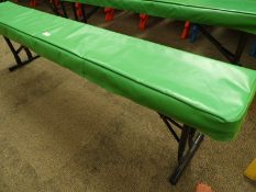 *Children's Party Bench with Folding Legs and Green Vinyl Top