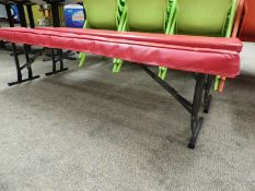 *Children's Party Bench with Folding Legs and Red Vinyl Top