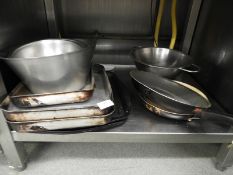 *Assorted Cookware Including Fry Pans, Colanders, Stainless Steel Bowls, etc.