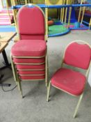 *Six Gold Framed Stackable Banqueting Chairs