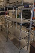 * Craven 4 Tier stainless steel storage shelf unit 1070 x 460 x 1860