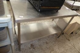 * Stainless steel table with upstand and undershelf 1250 x 650 x 860