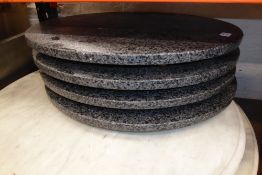 * 4 black granite circular tabletops 600 dimeter