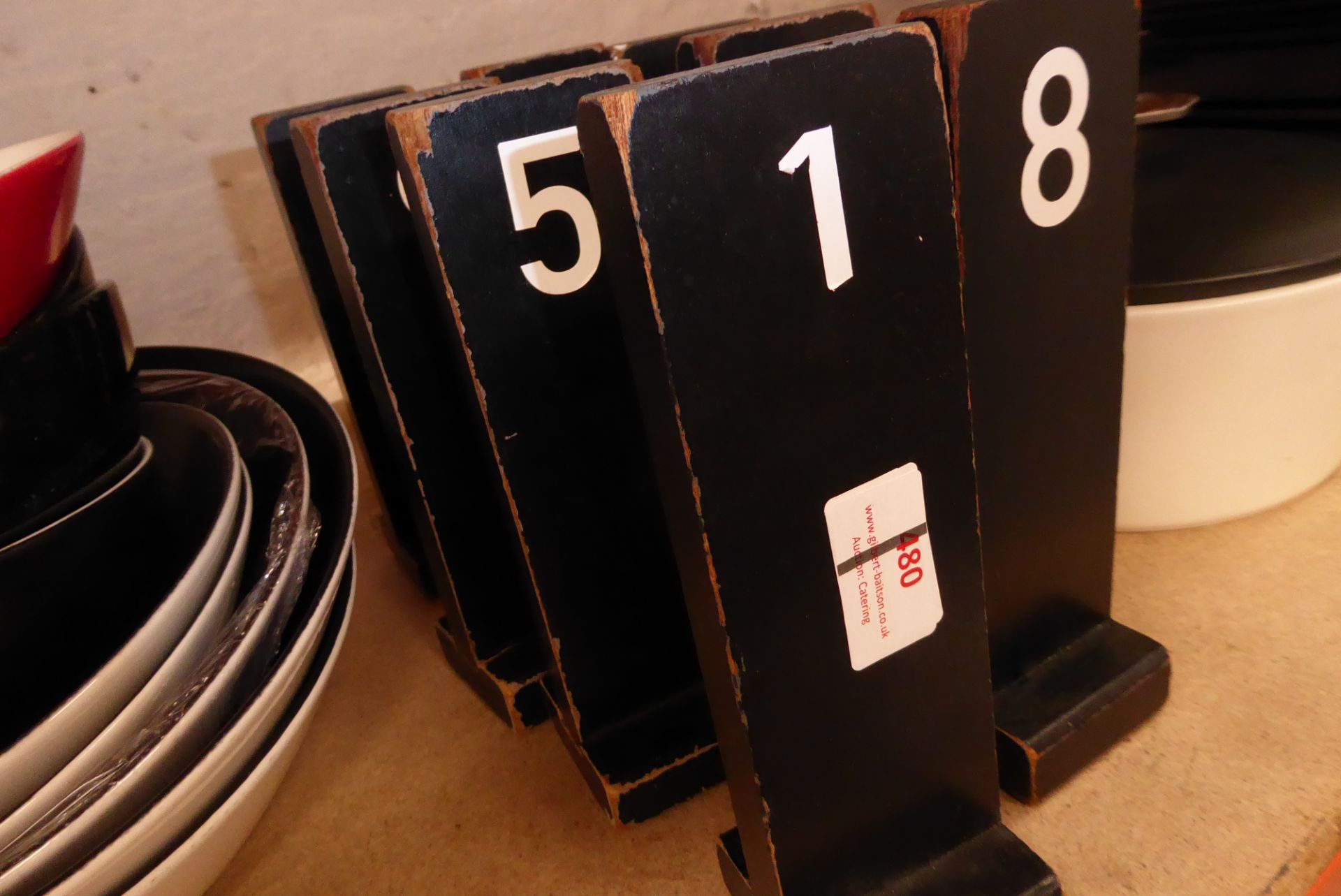 * 8 wooden table numbers