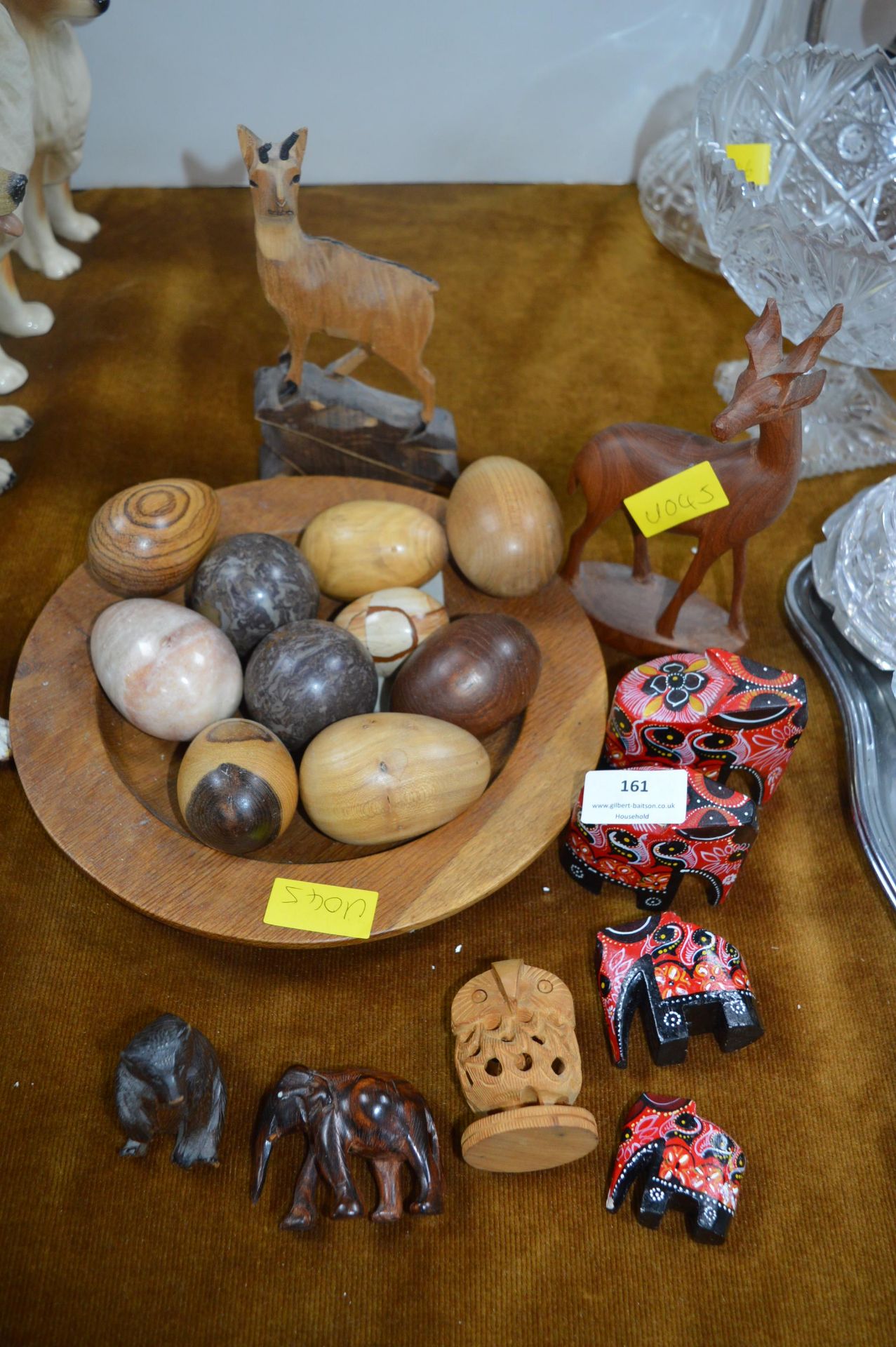 Ethnic Wooden Carvings plus Bowl of Eggs etc.