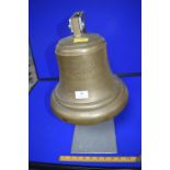 Maritime Brass Bell on Steel Stand Inscribed; Trinity House, London 1945