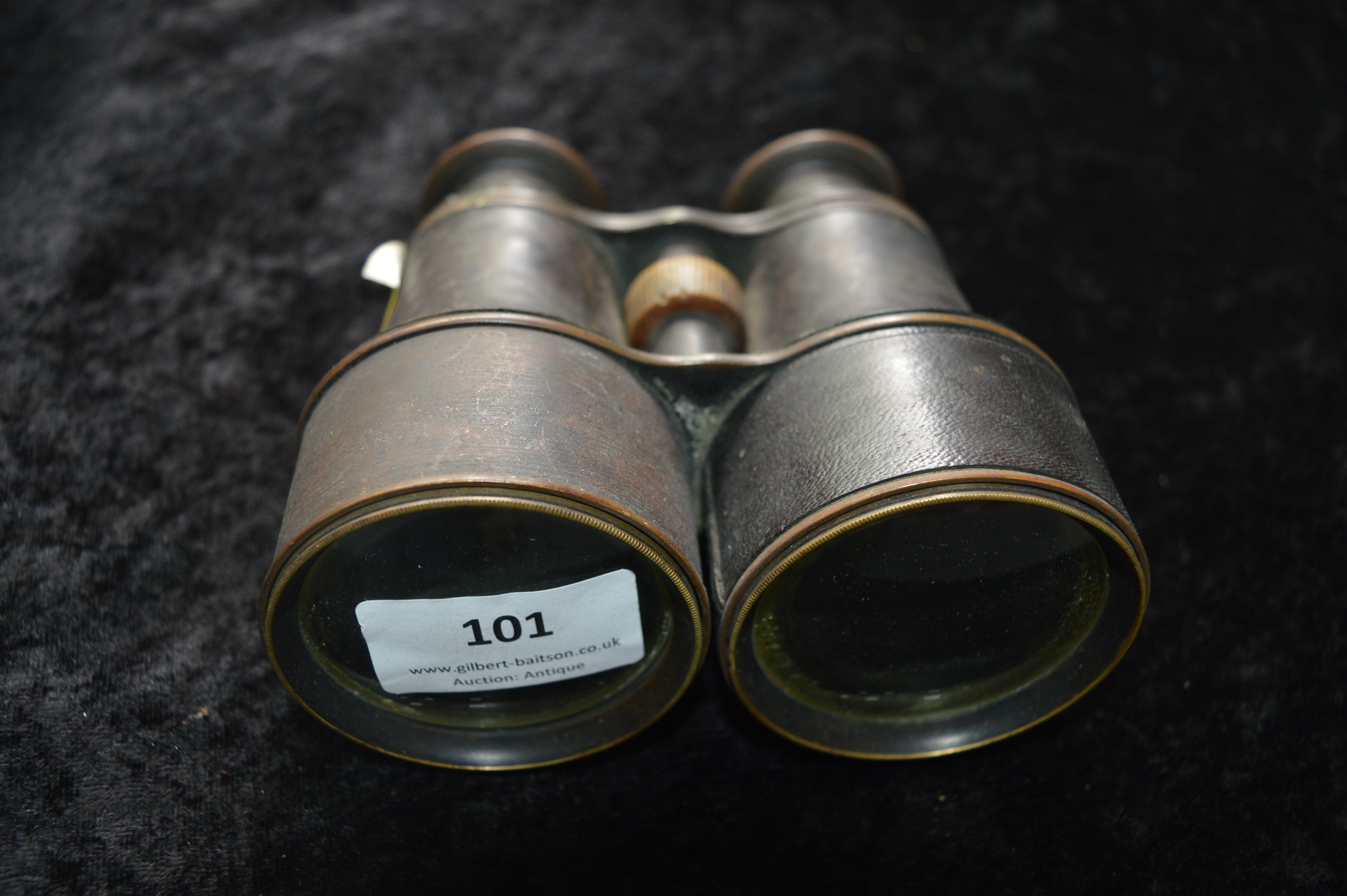 Victorian Brass Leather Cased Binoculars