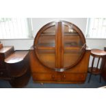 1930's Art Deco Circular China Cabinet