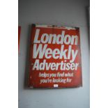 Original Enamel Sign - London Weekly Advertiser 64x52cm