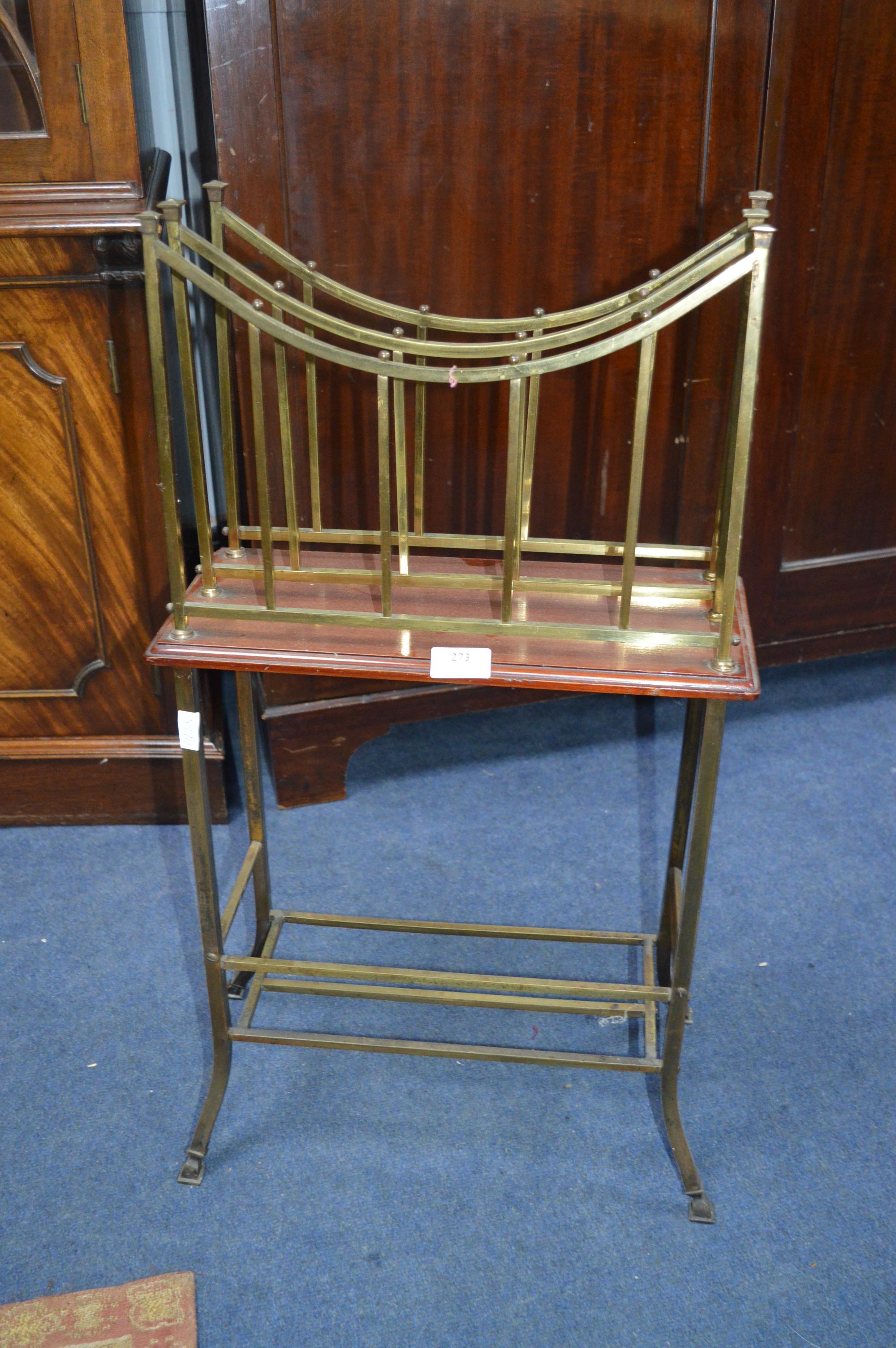 Victorian Mahogany & Brass Newspaper Rack