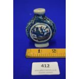 Chinese Blue & White Bottle with Red Detail 2.75" height