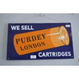 Purdey of London Cartridge Enamel Sign