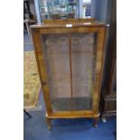 1950's China Cabinet with Gilt Glass Panel Design