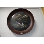 Chinese Lacquered Dish with Mother of Pearl Inlay 18" diameter