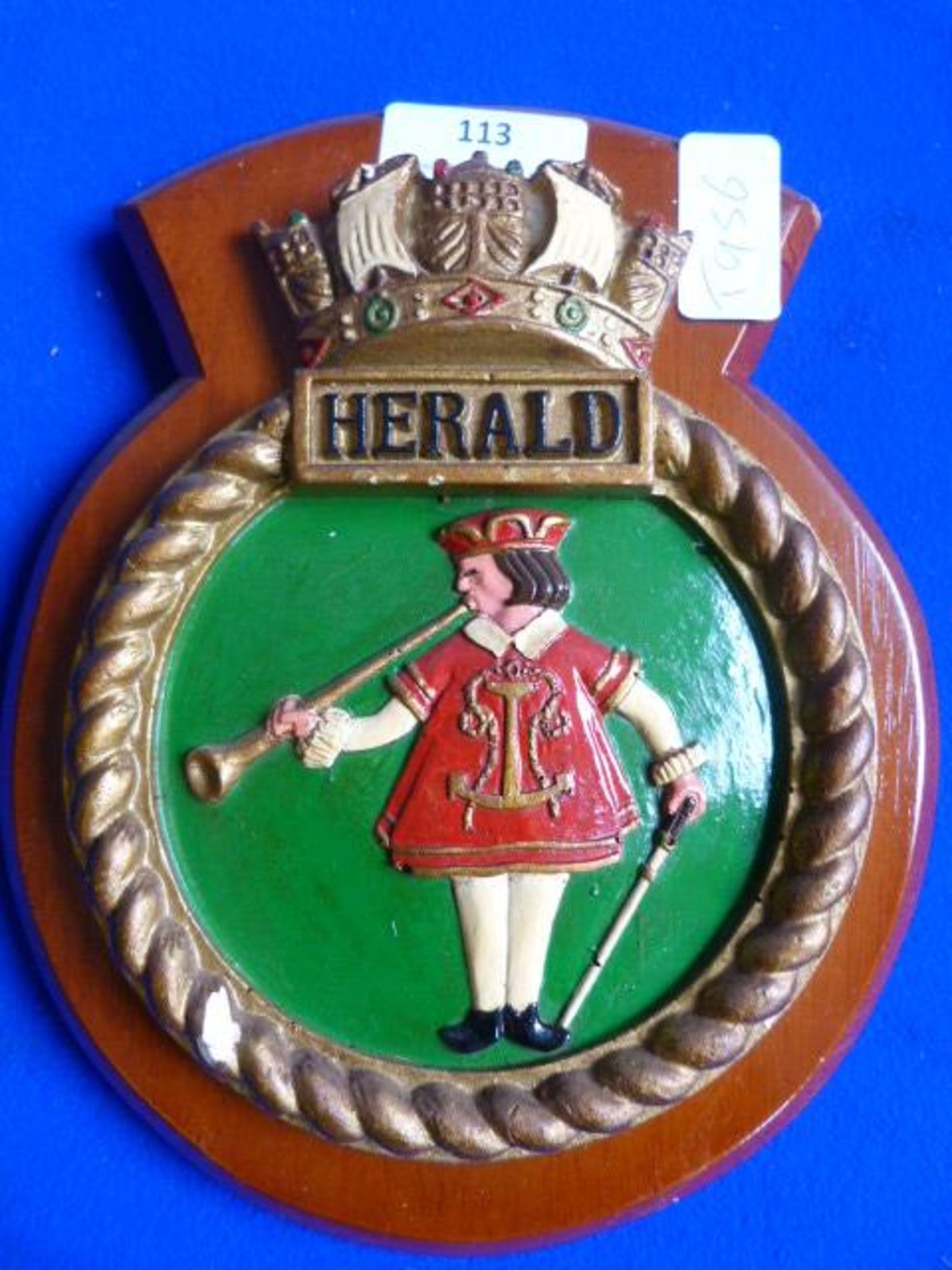 Wooden Naval Plaque - HMS Herald