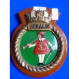 Wooden Naval Plaque - HMS Herald