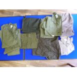 Job Lot of Military Surplus Including Shirts, Trousers and Quilt Liner