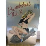 Hand Painted on Metal Bomber Art "Bombshell Alley"