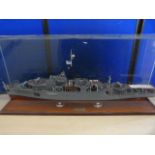 Scale Model of HMS Amethyst - Case Measures 98 x 18 x 45.5cm Approx