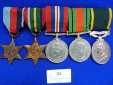 WWII Medal Group Including Burma Star, and Territorial Medal 903385 To GNR C. Thirkhill RA