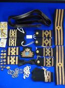 Collection of Navy Rank Insignia, Buttons, Bow Tie, etc.
