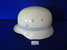 German Fireman's Helmet in Luminous Paint Stamped DIN14940WAL2 on Interior