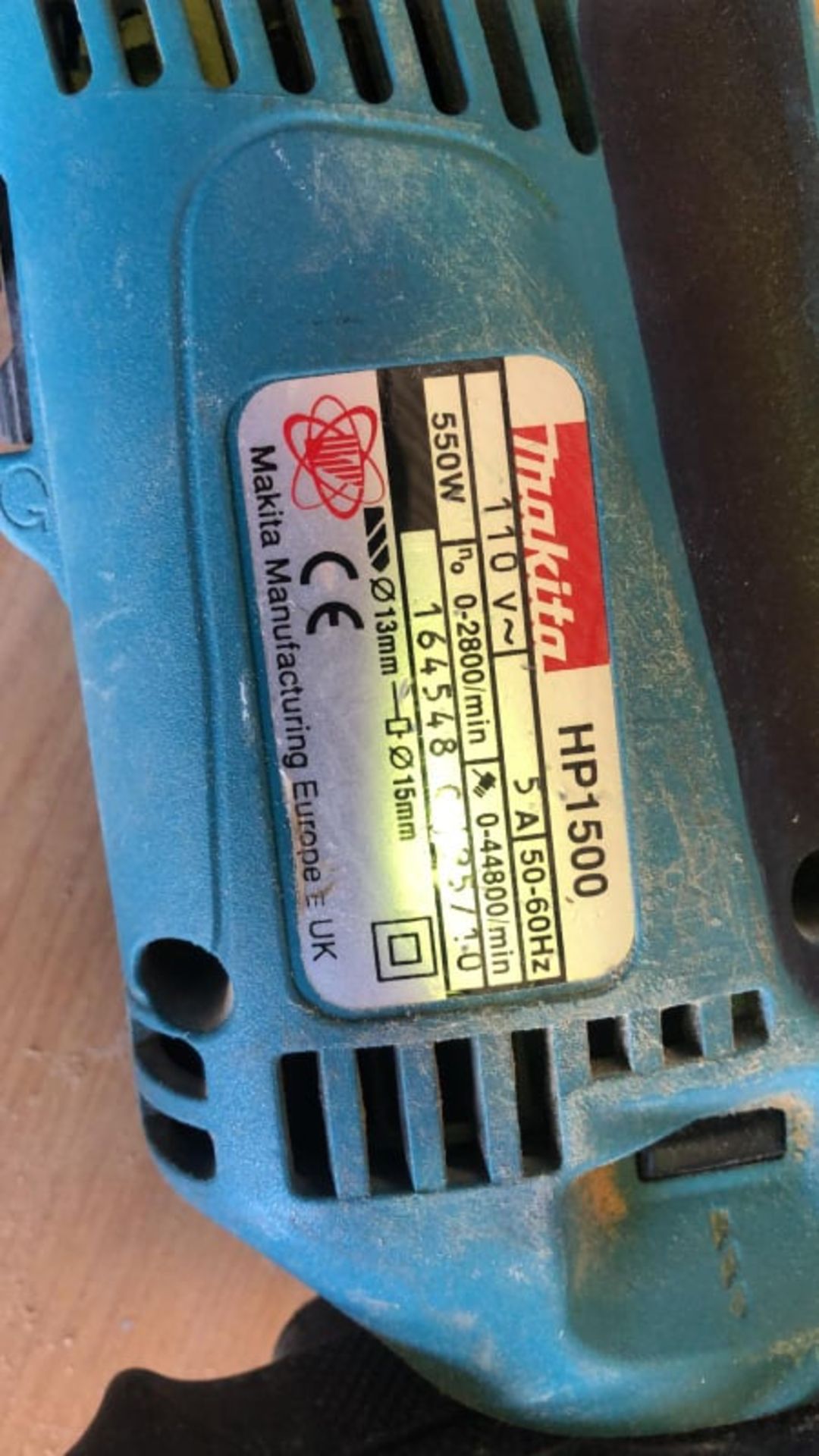 * Makita Hammer Drill Model HP1500 110V Working Order - Image 2 of 3