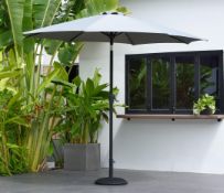 * Grey 2.7m Crank Handle Garden Parasol