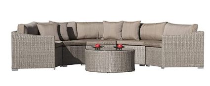 * The Mexico Curved Ratten Garden Sofa Set