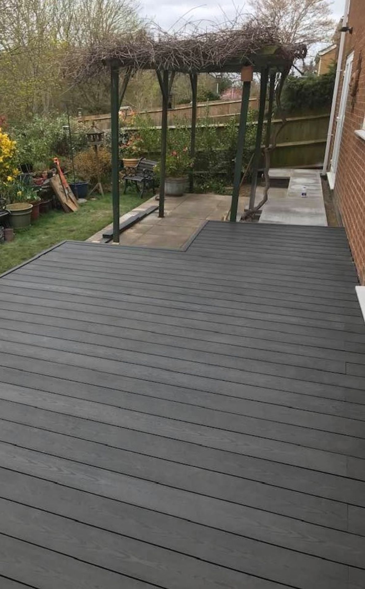 * 20 WPC Composite Dark Grey Double sided Embossed Woodgrain Decking Boards 2900mm x 146mm x 25mm