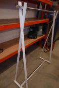 * Heavy duty decorative white and chrome clothes display rail 1400 x 450 x1700