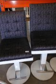 * pair of gas lift heavy duty beauticians chairs. White frame - grey seat