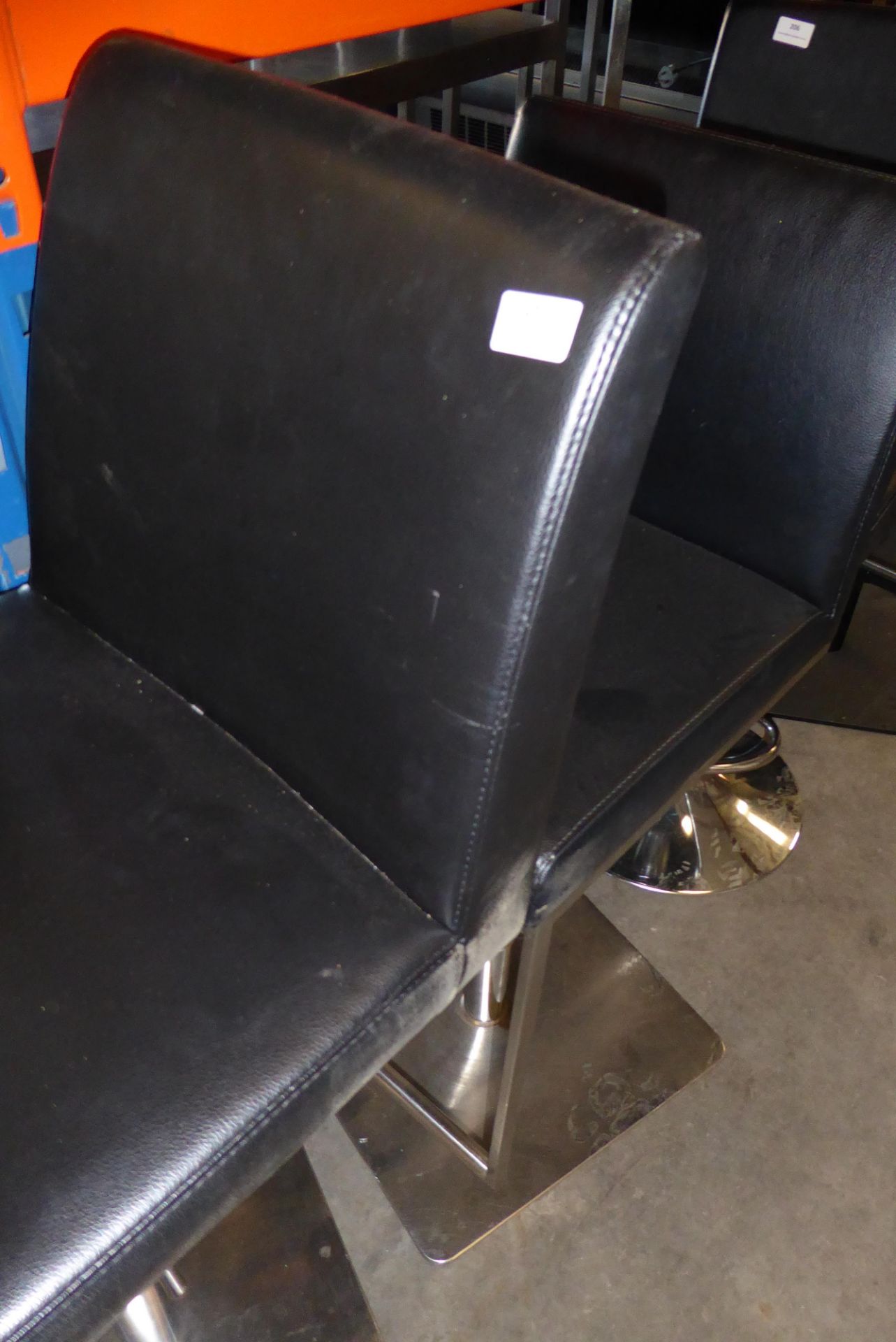 * pair of good quality black and chrome gas lift chairs