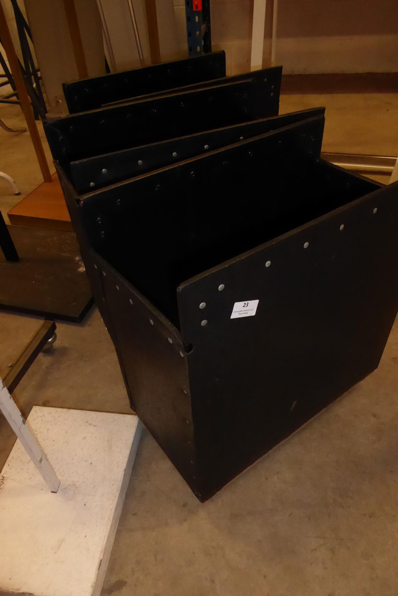 * Three mobile black caddy bins 500 x 250 x 600