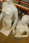 * 2 x female 1/2 mannequins on stands