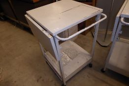 * Heavy duty steel mobile work station with drop leaf and lower drawer 600 x 600 x 970 + 300 for