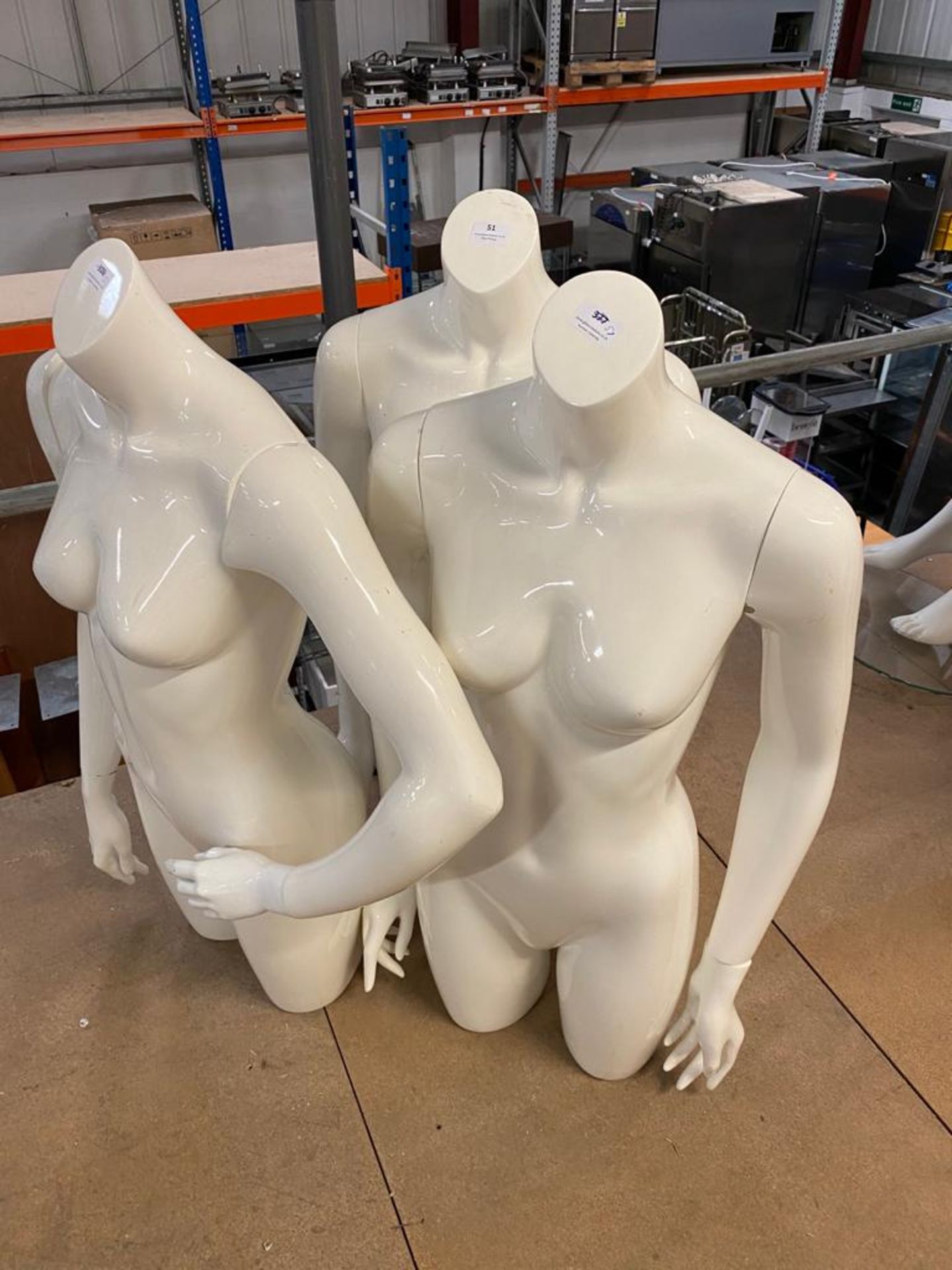 * Three female gloss white 3/4 bodies