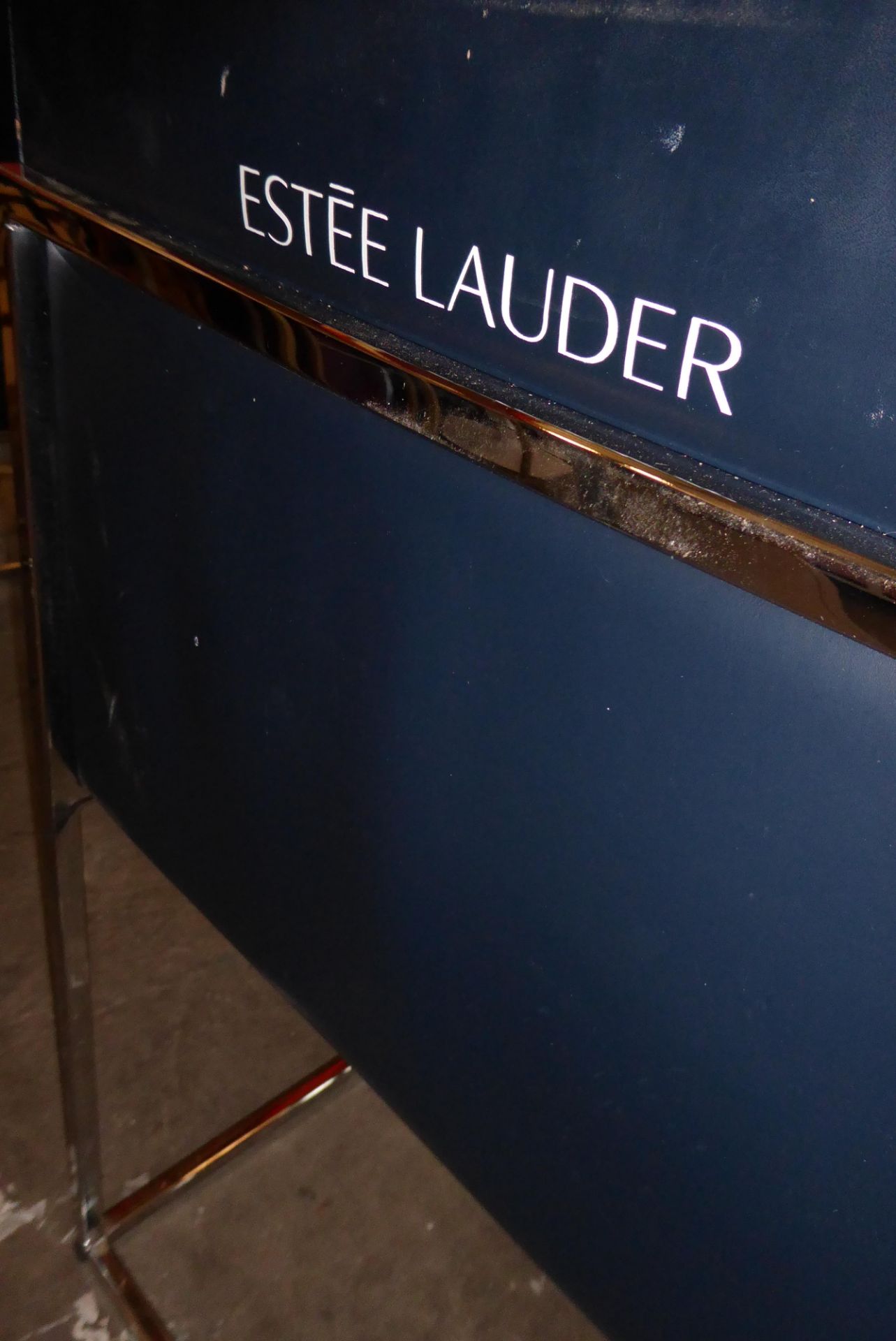 * 3 x black leatherette with chrome frame estee lauder stools - Image 3 of 3