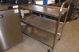 * Three tier stainless steel trolley 900 x 450 x 930