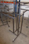 * 2 x industrial steel 4 way adjustable clothes rails