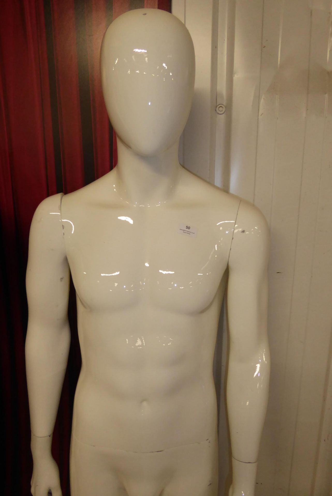 * Gloss white full male mannequin on stand - Image 2 of 2