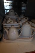 * 5 x tea pots and collection of trays and dishes