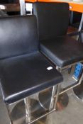 * pair of good quality black and chrome gas lift chairs