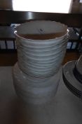 * approx. 20 x white fluted side plates and 15 x fluted bowls
